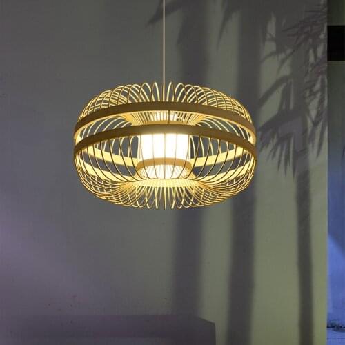 Tea room Zen lanterns Southeast Asian living room individuality art lamp Japanese pastoral bamboo knitted lighting