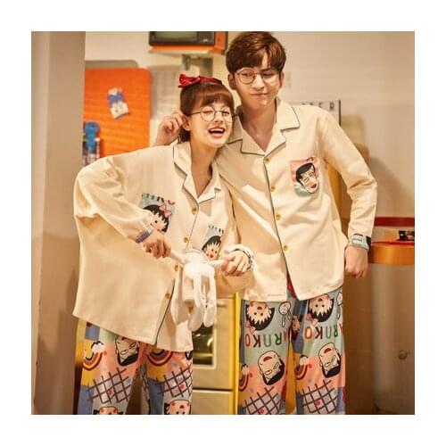 Chi-bi Maruko Smile Anime Pajamas Sets Long Sleeve Sleepwear Cartoon Home Nightclothes Nightwear Warm Winter Unisex Gifts