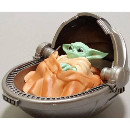 Star Wars Action Figures Baby Yoda Mandalorian Spaceship Yoda Solid Handmade Doll Model Statue Ornaments Childrens Toy Gifts