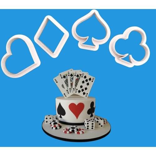 Poker Cookie Mold Stainless Steel Playing Cards Cake Fondant Mold Spade Heart Club Diamond Biscuit Cutter