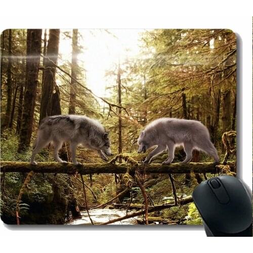 Gaming Mouse Pad Custom,Animal wolf ray Mousepad Nonslip Rubber Backing