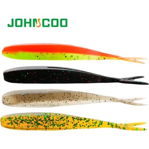 JOHNCOO Fishing Lure Soft Bait 20pcs 75mm 1.7g TPE Soft Worm Artificial Bait Predator Tackle JERKBAIT Trout Jig Lure