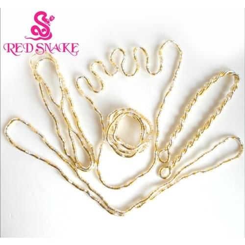 RED SNAKE 5pcs/lot Bendy Fashion Flexible Gold+Silver plated Mixedcolor Snake Necklace 90cm*5mm Larger Manufactory Price