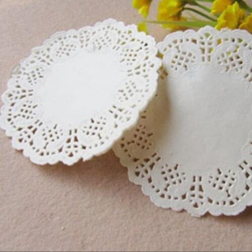 500 pcs Round Lace Paper Mats Cup Placemats Wedding Events Party Table Gift Tea Cup Six Cup Holder Custom Made High Quality Good