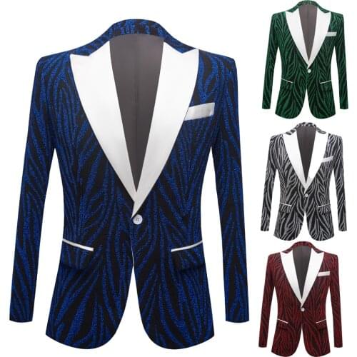 Mens zebra print suit coat Tuxedos Shawl Lapel Men Wedding Suits High Men Blazer Fashion Slim Fit Men Plus Size Business