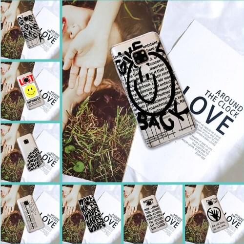 Soft Silicone Case For Huawei Mate 20 10 9 Pro Quote Smile Cartoon Back Cover For Huawei Mate 7 8 9 10 20 Lite Phone Case