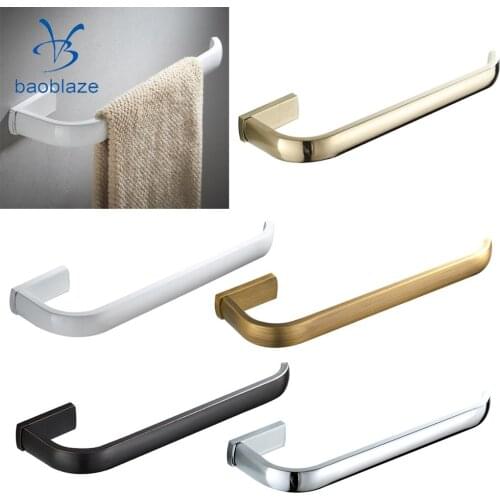 Wall Mounted Brass Bathroom Towel Rack Towel Rail Bar Single Rod Bath Towel Shelf Hanger for Home Hotel