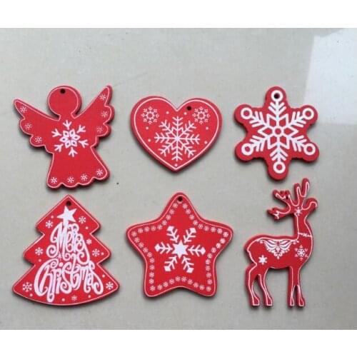 New 1000pcs/lot Natural Wood Christmas Ornaments Pendant Hanging Gifts Xmas Tree Decor Home Wedding Decoration