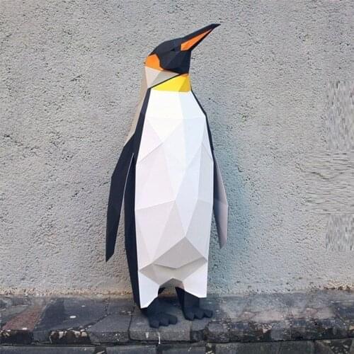 Penguin Paper 3D DIY Material Manual Creative Home Desk Decor Props DIY Hand Made Geometric Paper Figures Craft Project
