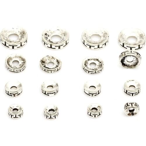 20pcs/lot 6-12mm Flat spacer Tibetan silver jewelry making Tibetan Bodhi diy alloy spacer beads Jewelry Accessories wholesale