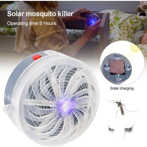 Portable Insect Fly Bug Killer Solar Light Powered Mosquito Zapper Home Garden Kill Pest Fly Trap Device For Bedroom Camping
