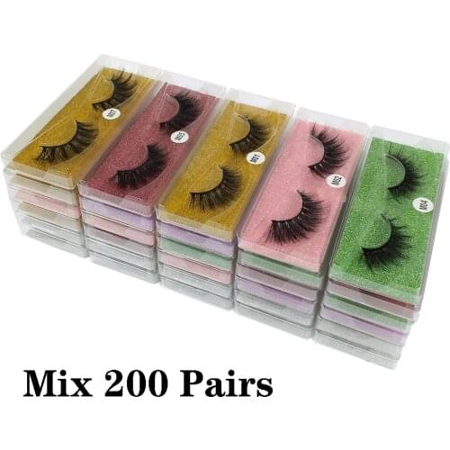 Eyelashes Wholesale 30/50/100/200pcs 3D Mink Lashes Natural False Eyelashes Long Set faux cils In Bulk Makeup wholesale lashes