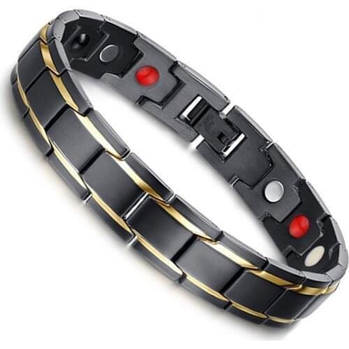 Luxury Fashion Health Energy Bracelet Men Stainless Steel Bio Magnetic Anti-fatigue Anti-radiation Bracelets Jewelry #232127