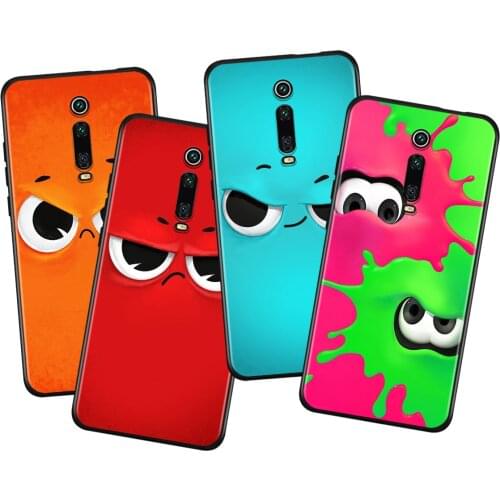 Cartoon Cute Expression Silicone Cover For Xiaomi Redmi K40 Gaming K30i K30T K30S K30 Ultra K20 10X Pro Black Phone Case