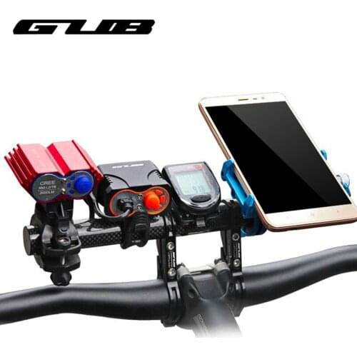 GUB G202 Bicycle Handlebar Extender Lengthened Design Carbon fiber/aluminum alloy Mountain Bike Mount mobile phone Holder