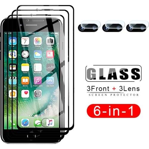 Protective Glas for IPhone 7 Plus Screen Protector HD Glass on IPhone 11 12 Pro Max X Xr Camera Lens Tempered Glasses Soft Film