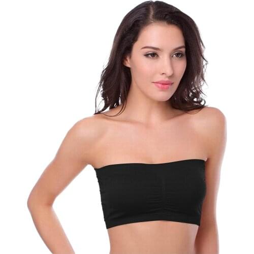 Womens Sexy Lingerie Strapless Bra Hollow Out Back Stretch Soft Bralette Underwear Fashion Solid Color Tube Top Underwear