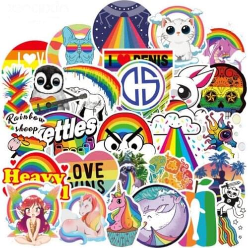 10/30/50PCS Rainbow Cartoon Graffiti Sticker Car Water Cup Laptop Guitar Helmet Luggage Waterproof Sticker Decoration Wholesale