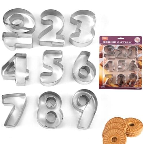 10PCS 3D Cake Decorating Numerals Cake Mould Stainless Steel Cookie Cutter Multifunctional DIY Baking Tools Kitchen Accessories