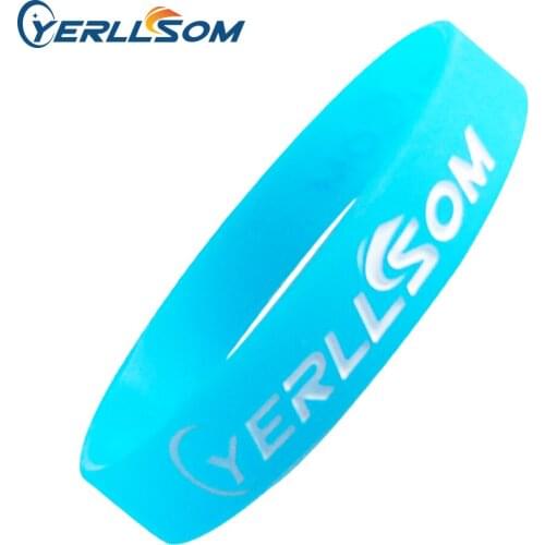 100PCS/lot Free Shipping Customized Glow In Dark Engraved and ink filled Rubber Silicone Bangles For Events Y060105