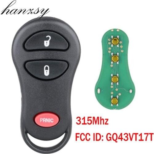 2+1 Buttons 315Mhz Smart key For DODGE Caravan Ram Dakota Durango Chrysler Town GQ43VT17T Car Remote key