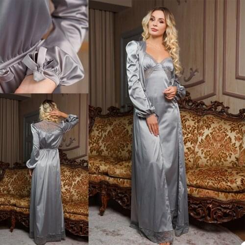 2 Pcs Bridal Celebrity Dress Spaghetti Straps Lace Night Robe with Jacket Sexy Sleepwear Party Nightgowns Robes