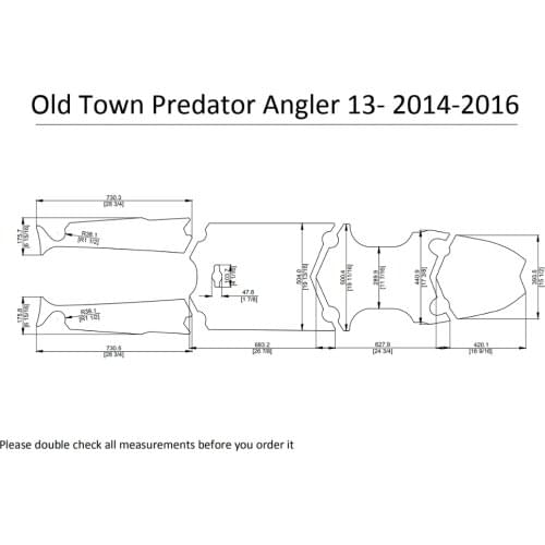 2014-2016 Old Town Predator Angler 13 Kayak Boat EVA Decking Mat Pads Kit 1/4"