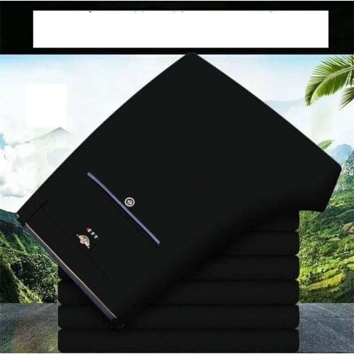 2019 Summer thin mens casual Black Pants trousers stretch Business Fashion Solid Korean wrinkle-resistant ironing ice-silk