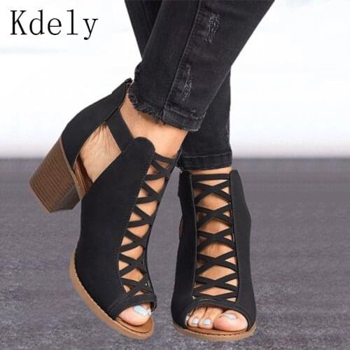 2019 Summer Explosion Models Sexy Toe Thick Bottom Rome Ladies Sandals Foreign Trade 43 Yards Womens Shoes In Stock