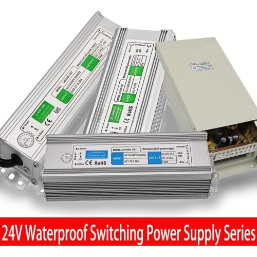 220V To 24V 10W 15W 20W 36W 45W 150W 200W 250W LED Waterproof Switching Power Supply Series IP67 Outdoor Transformer