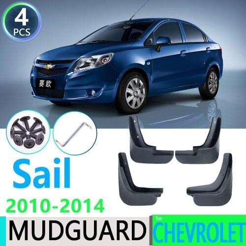 For Chevrolet Sail 2010~2014 Classic 2011 2012 4 PCS Front Rear Car Fender Mudguard Mud Flaps Guard Splash Flap Car Accessories