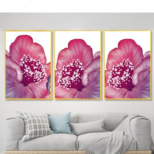 Abstract Plant Blooming Flower Canvas Painting Wall Art Oil Posters Prints Photo for Gallry House Home Stairs Decor Cuadros