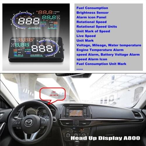Car HUD Head Up Display For Mazda 6 M6 Atenza GJ 2013 2014 2015 - Safe Driving Screen Projector Refkecting Windshield