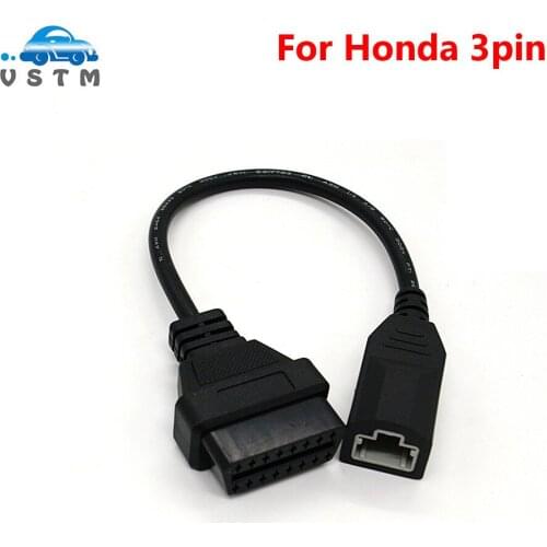 OBD OBD2 Car Diagnostic Cable Connector For Honda 3PIN to 16PIN Lead Cable OBD1 to OBD2 For Honda 3 PIN Auto Cable