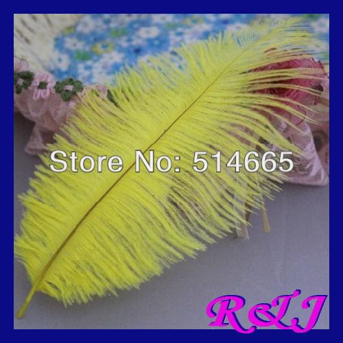 Free shipping Cheap ostrich feather 100pcs 10-12inch 25-30cm yellow Ostrich plumage ostrich plume