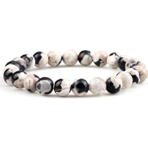 4/6/8mm Energy Beads Bracelet Natural Stone Agates Strand Stretch Bracelets Bangles Women Men Charm Handmade Yoga Jewelry Gifts