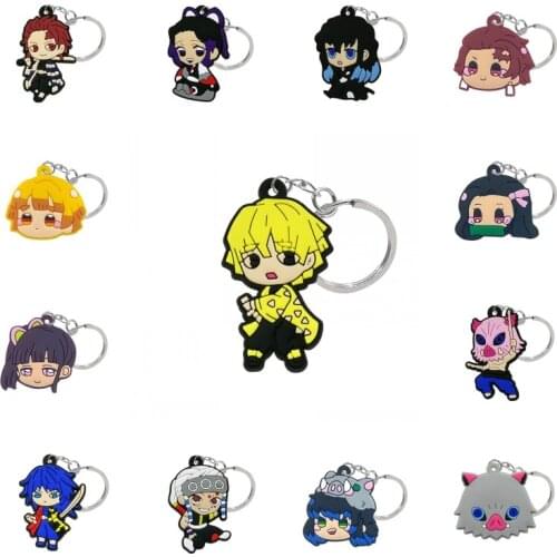 1pcs Cartoon Figure Key Chain PVC Key Ring Kids Gift Party Favor Key Cover Holder Accessory Keychain Fashion Trinket