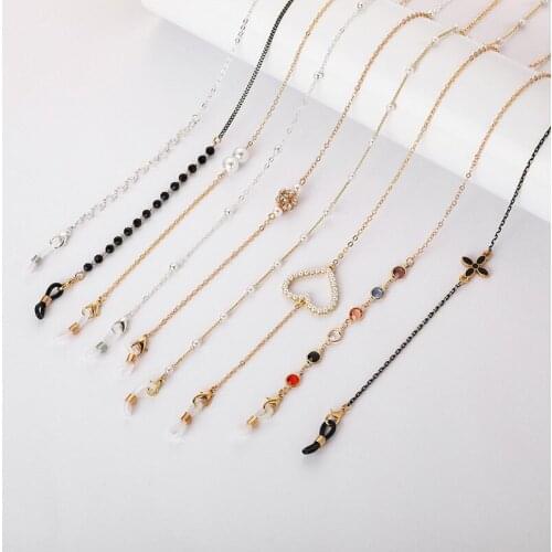 Fashion Pearl Mask Chains Glasses Chain For Women Vintage Metal Sunglasses Lanyards Strap Eyewear Cord Holder Neck Strap