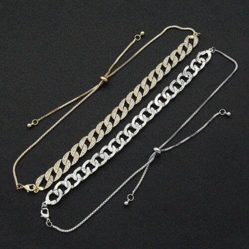 Hip Hop 11MM Full Iced Out Paved Rhinestone Choker Miami Adjustable Cuban Chain With Box Chain Necklaces For Men Women Jewelry