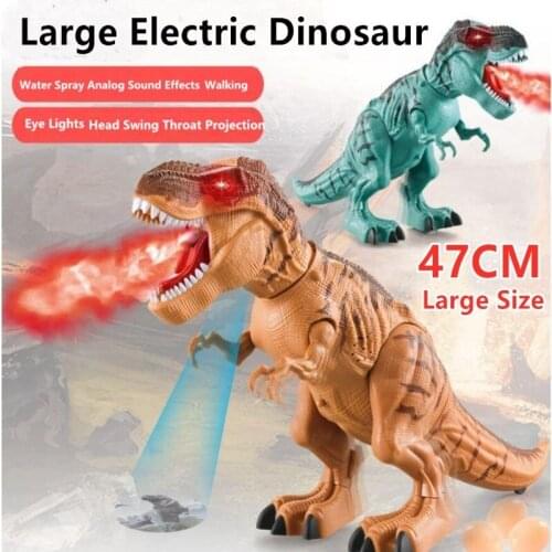 Intelligent Electric Spray Dinosaur 47CM Large Size Water Spray Simulation Walking Sound With LED Light Dinosaur Model Kids Toy