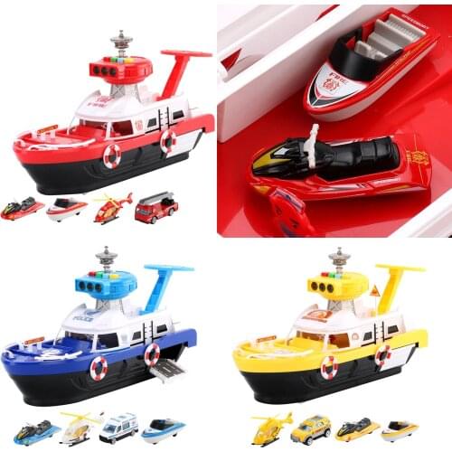 Kids Toys Simulation Track Inertia Boat, Plastic Diecasts Toy Vehicles Music