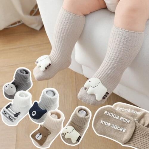 Autumn Spring Baby Boys Girls Socks Newborn Cartoon Animal Toddler Sock Soft Cotton Infant Boy Girl Anti Slip Floor Socks