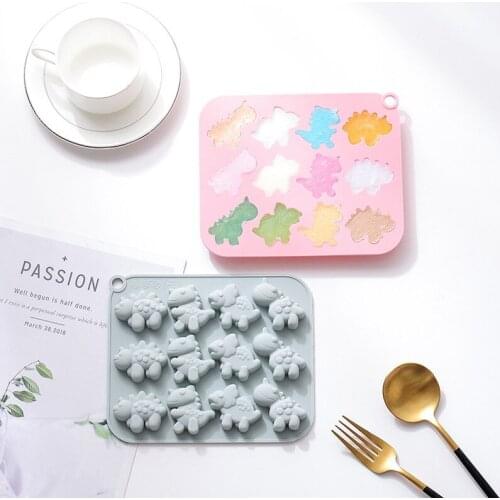 New 5/6/12 Holes 3D Dinosaur Silicone Chocolate Mold Cake Baking Tools Non-Stick Silicone Cake Mold Jelly Candy Mold DIY Best