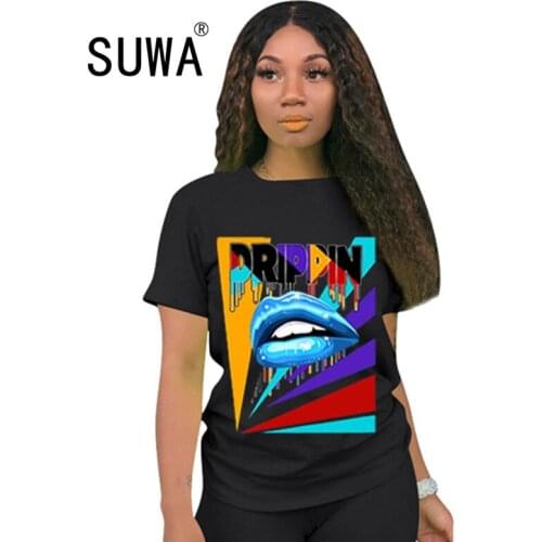 2020 new arrival high street fashion casual lounge wear short sleeve 90s t shirt top summer holiday clothing ladies tee tunic