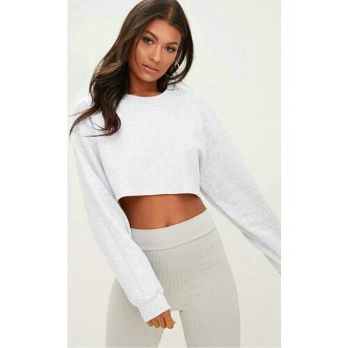 Autumn Winter Fashion Streetwear Hoodies Women Casual Long Sleeve Jumper Cropped Top Pullover Sweatshirts