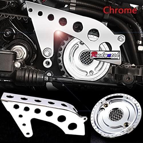 Motorcycle Front Chrome Drive Pulley Engine Upper Cover Sets For Harley Sportster XL 883 1200 48 72 SuperLow 2004-2018 19