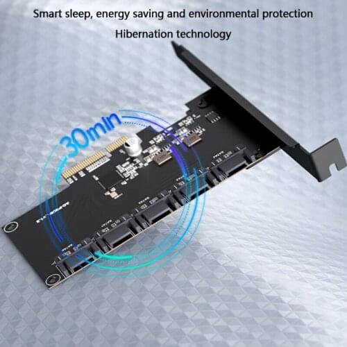 PCIe Card 5 Port SATA Controller Expansion Card with Standard Profile Bracket 6Gbps PCIe to SATA 3.0 Host Controller