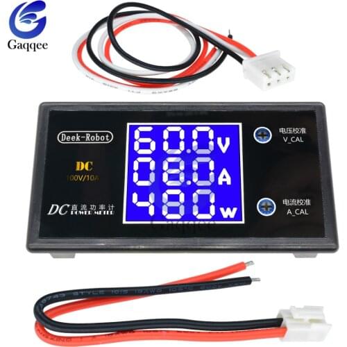 DC 0-100V 10A LCD Display Digital Voltmeter Ammeter Wattmeter Voltage Current Power Meter Volt Detector Tester 12V 24V 36V 1000W