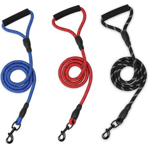 Pet Traction Rope Dog Weaving Round Rope Short Sling Wear-Resistant Bite Climbing Rope Rough Dog Training Leash Dog Chain