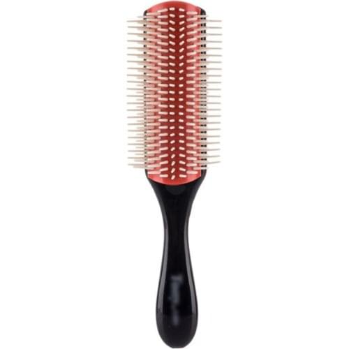Professional Hair Brush Hair Comb Black Nylon Bristles 9 Rows Hair Comb Massager Styling Brush